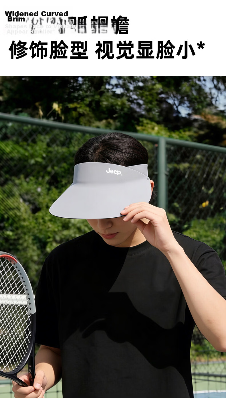 JEEP Jeep Sun Protection Open-Top Hat Men's Summer Outdoor Sports UV Protection Adjustable Sunshade Cap 6