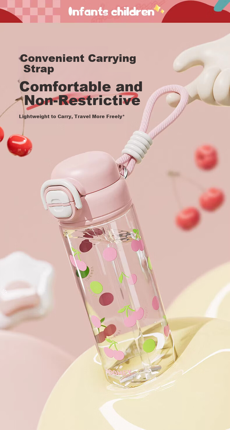 HOOMEY Children's Day Gift Water Bottle Student Dual-Use Straw Cup Large Capacity Kindergarten Maternity Plastic Cup 8