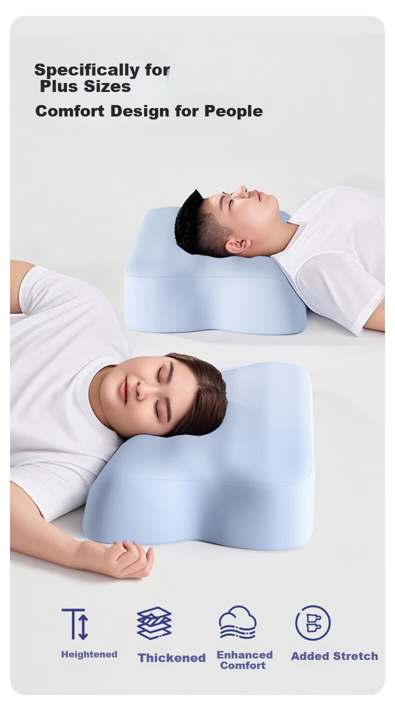 Jingyangao Memory Foam Pillow for Men Fitness Plus Size Elevated Large Neck Support Cervical Pillow for Side Sleep 1