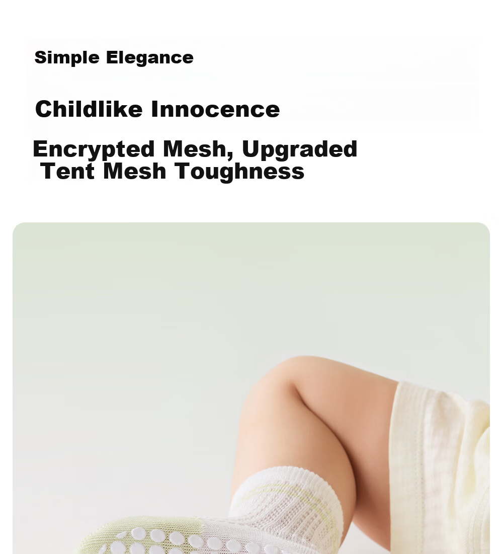 Betis Baby Socks Summer Mesh Socks Infant Floor Socks Children's Seamless Non-Slip Cooling Short Socks 4
