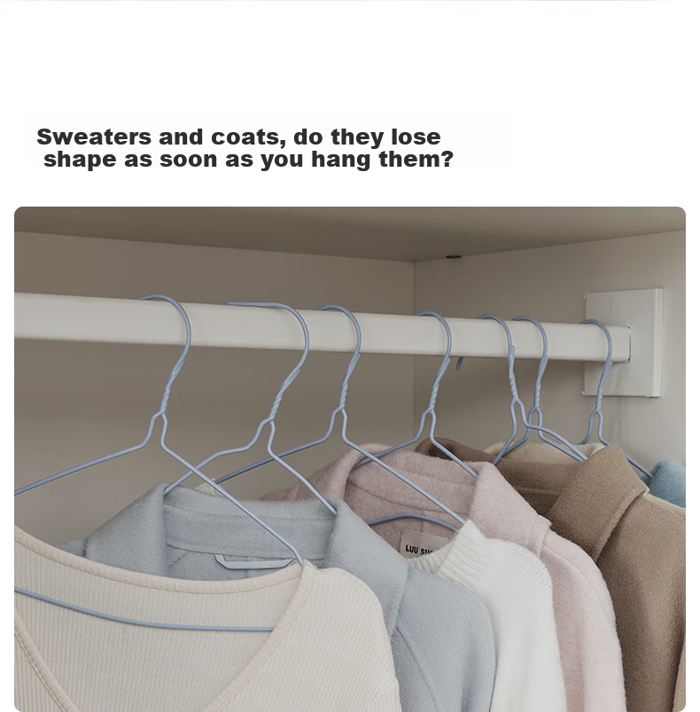 EACHY Seamless Clothes Hanger Anti-Shoulder Bump Household Coat Hanger Wide Shoulder Non-Slip Sweater Rack *10 3