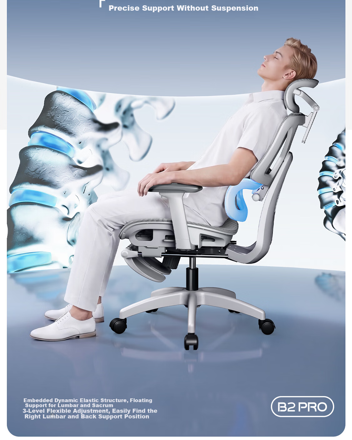 HeiLing B2 Pro Ergonomic Computer Gaming Office Chair Swivel Desk Chair Artificial Ergonomics Staff Chair Midnight Black 4