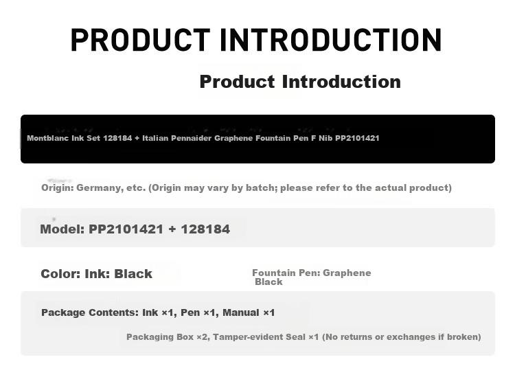Montblanc Ink + Penaddict Graphene Black Fountain Pen Gift Set 3
