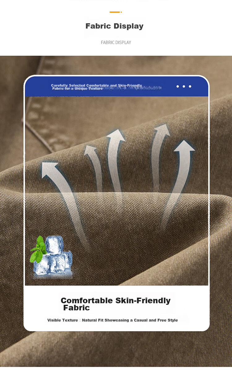 JEEP Men's Summer Casual Breathable Loose Cargo Shorts, Versatile Five-Point Pants, Khaki, XL 5