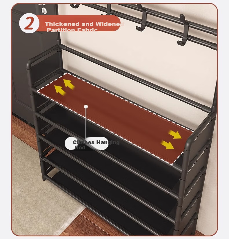 Wooden Double-Layer Shoe Rack Multi-Tier Home Shoe and Hat Storage Cabinet Entryway Organizer Dormitory Storage Shelf 9
