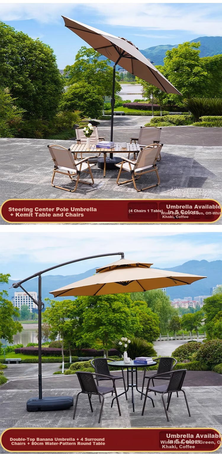 Qiyinge Outdoor Sunshade Umbrella Patio Parasol Terrace Balcony Market Large Sun Umbrella Villa Garden Outdoor Roman Umbrella 14