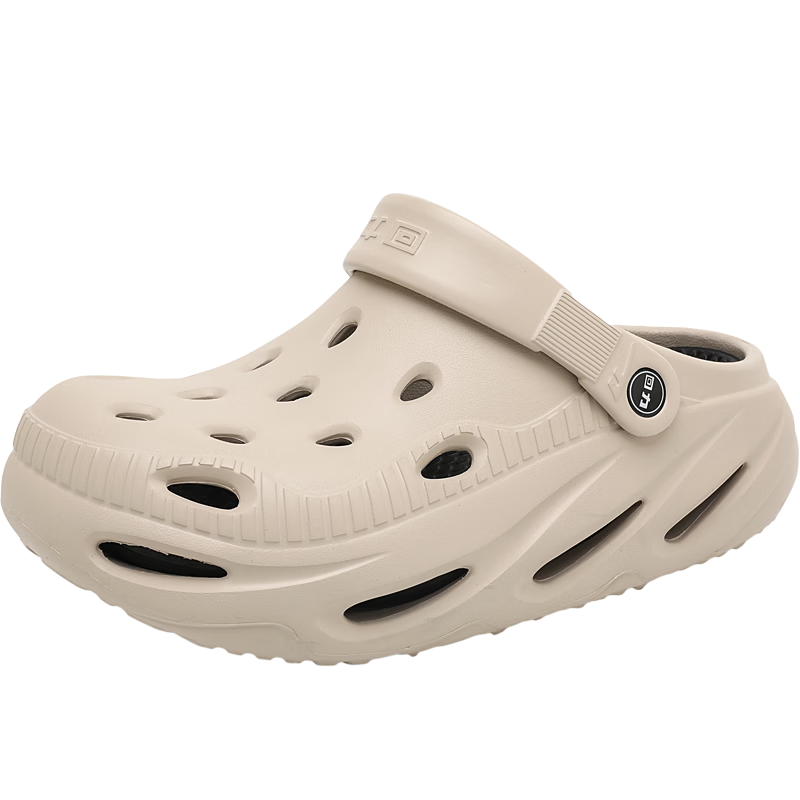 Warrior Men's Dual-Wear Breathable Outdoor Beach Sandals Hollow Shoes SDJ-0756 Kiln Gray Black Size 41