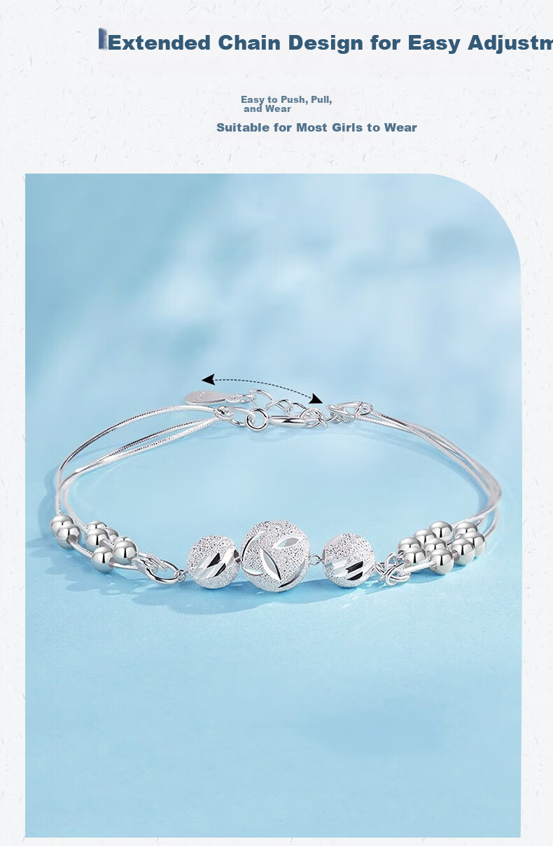 Sino Gem Three Lives Three Worlds Pure Silver Bracelet Women's 2026 New Sterling Silver Jewelry College Entrance Exam Blessing Graduation Gift for Girlfriend 6