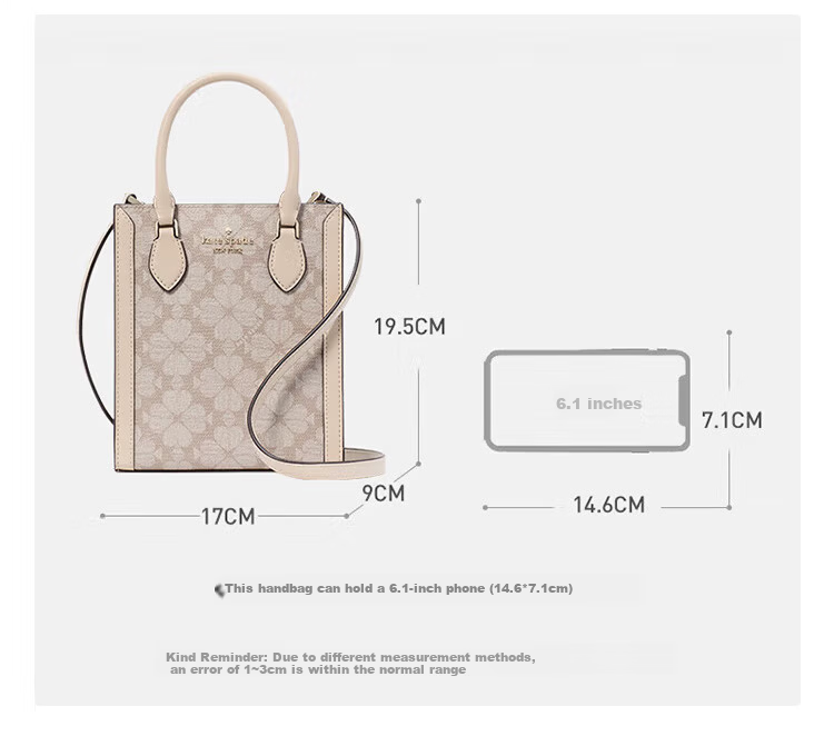 KATE SPADE Gift KS Monogram Mini Vertical Tote Shoulder Crossbody Bag KJ694 6