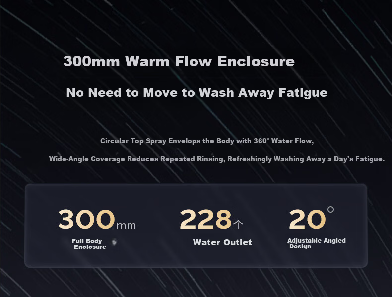 JOMOO Smart Thermostatic Digital Display Star Arc Rainfall Shower Head 26219-A74/HBS-1 21