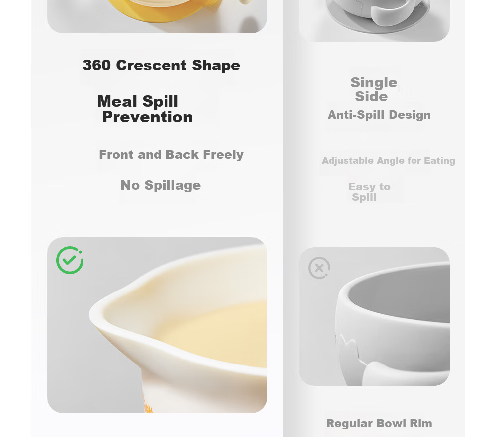 Beitais Egg Drop Soup Bowl Baby Training Silicone Integrated Suction Children's Tableware 6