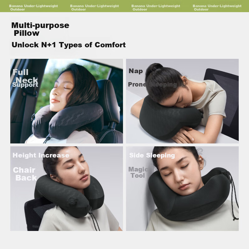 Beneunder Inflatable U-Shaped Neck Pillow Outdoor Travel Portable Full Support Neck Cushion LC612