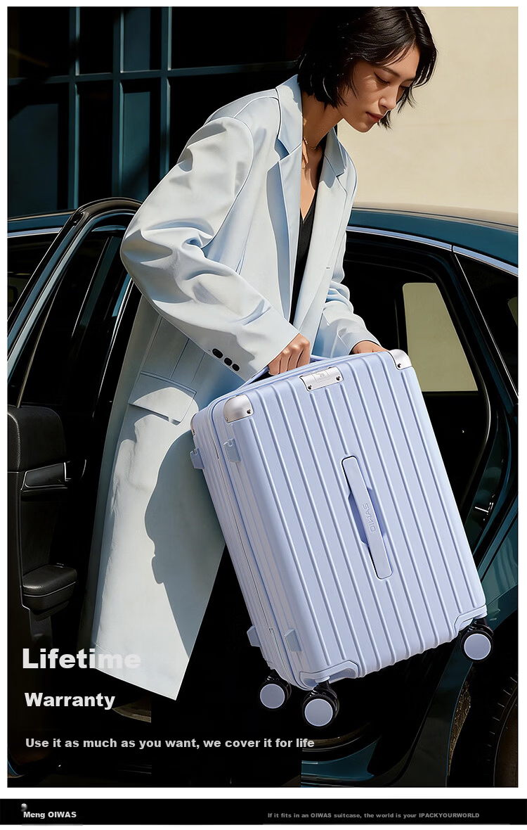 OIWAS 20-inch Carry-on Luggage High-Quality Durable New Trolley Travel Suitcase with Password Lock Oatmeal Color 3
