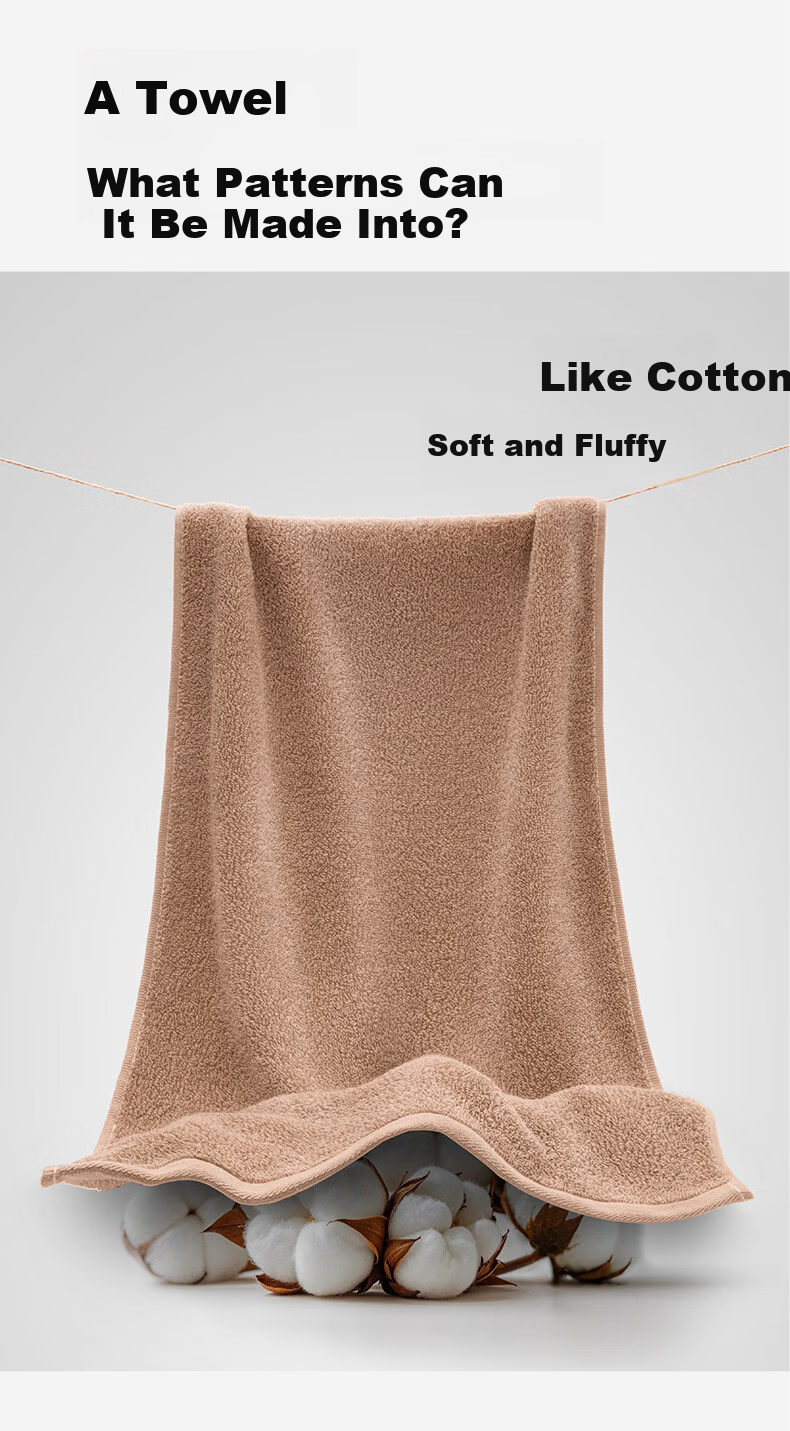 Zui Shenghuo Pure Cotton Towel 2-Pack Xinjiang Long-Staple Cotton Face Towels Absorbent Large Towels Khaki Gray 2