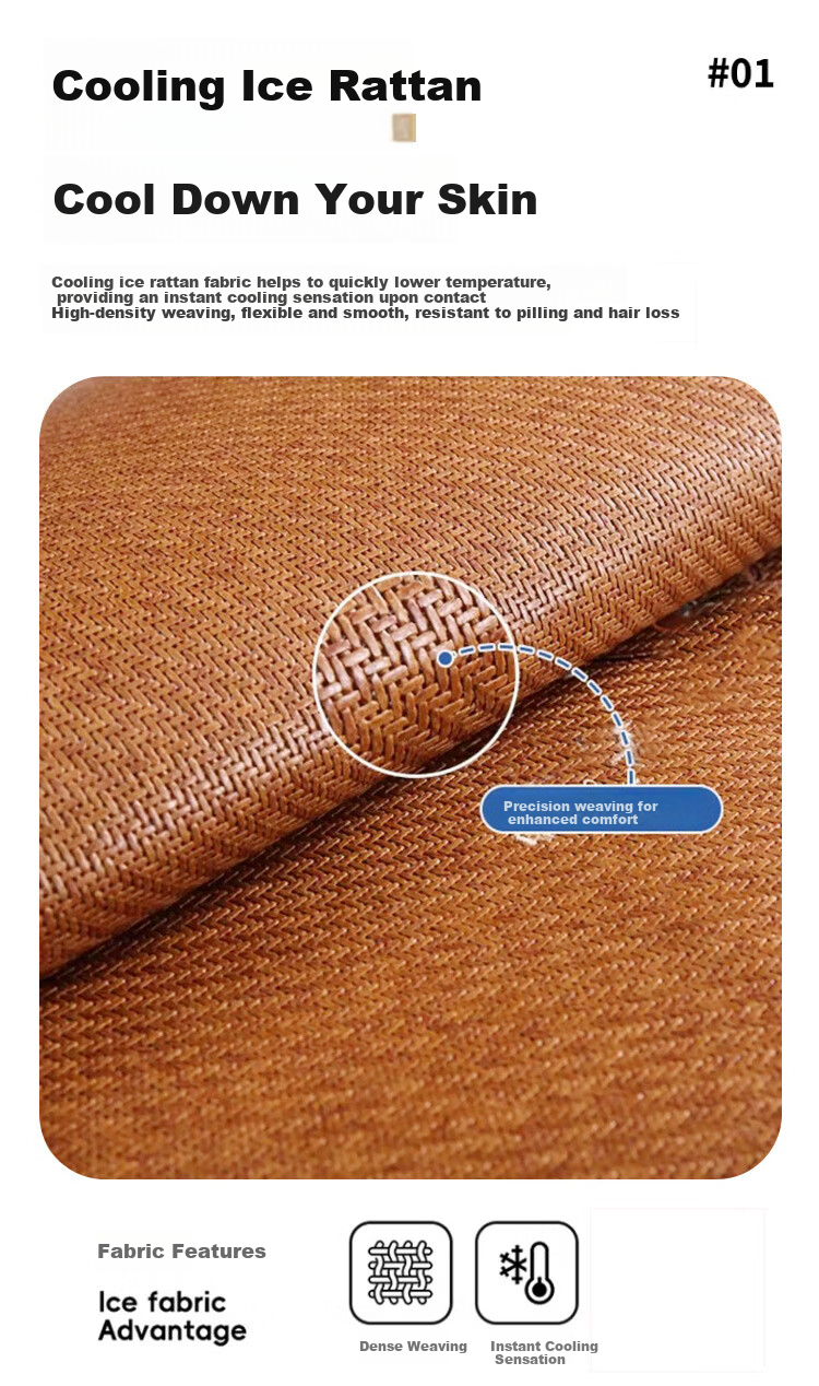 Hengyuanxiang Summer Ice Rattan Pillowcase Single Ice Silk Pillow Cover Rattan Cooling Pillow Core Isolation Cover Persimmon Wish 3