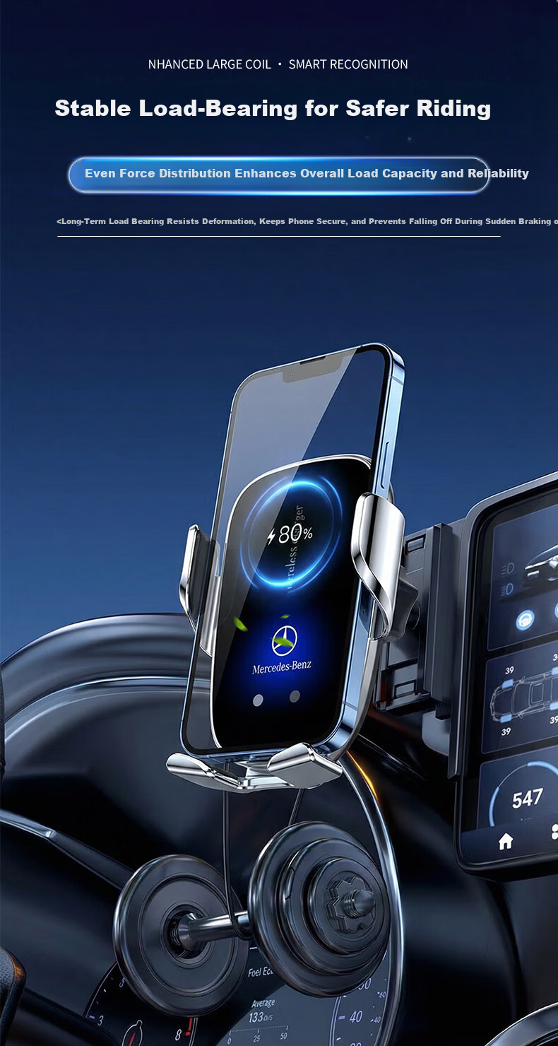 Newsmy Mercedes-Benz Wireless Car Charger Phone Holder for 2024-2026 Mercedes-Benz E-Class 14