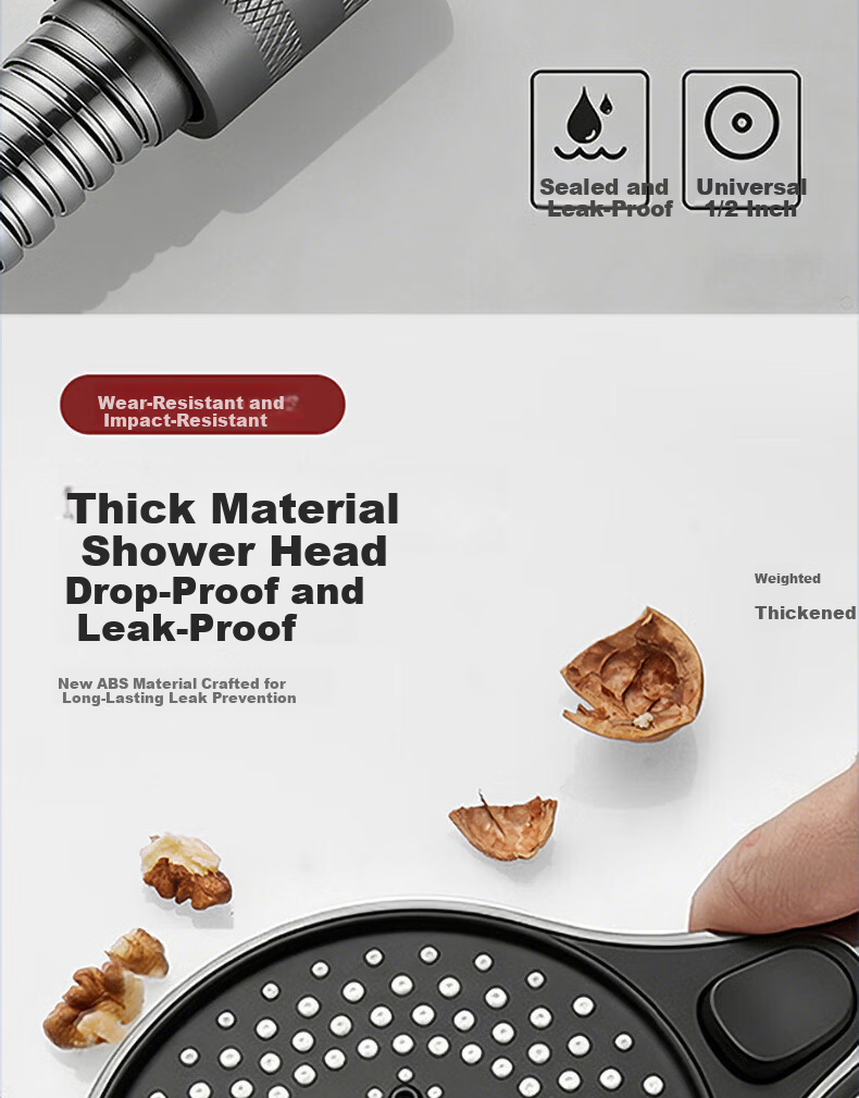BOONEN High-Pressure Shower Head Large Panel Powerful Water Flow Bathroom Shower Heater Rainfall Showerhead 13