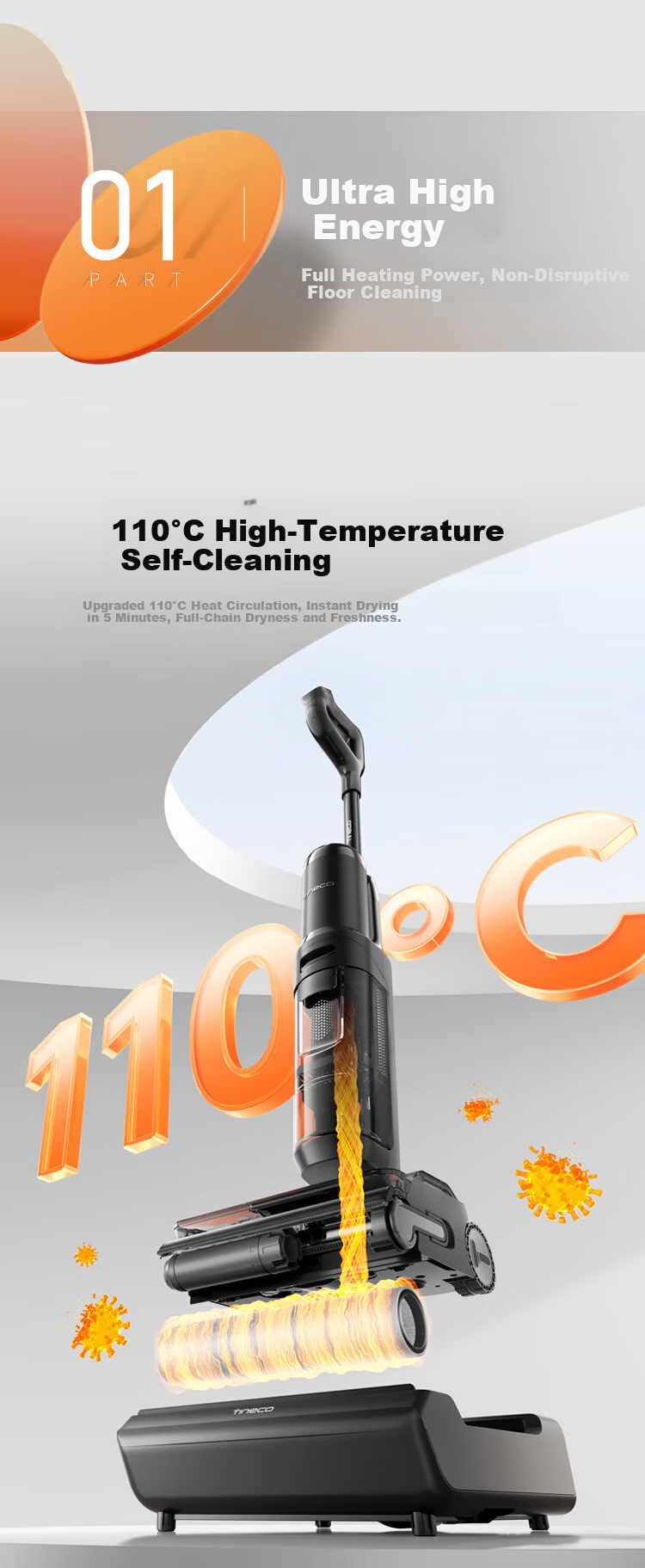 TINECO Multi-Functional Version, 1 Machine 5 Uses, Household Floor Washer, All-In Mop And Vacuum, Automatic Cleaning Floor Sweeping Robot, Integrated Mopping And Washing Machine 3