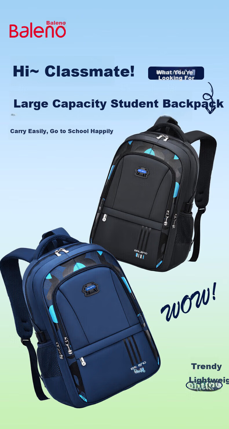 Baleno Primary School Backpack for Grades 1-3-6 Boys Large Capacity Pressure-Relief Ergonomic Lightweight Kids School Bag 2026 New Model 2