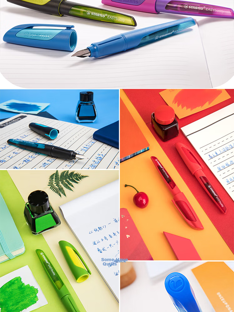 STABILO A Tip Fountain Pen Calligraphy Posture Pen High Capacity Fluorescent Marker Purple Pink 9