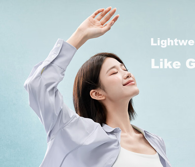 MissWiss Qi Wei Style Women's Loose Fit Breathable UV Protection Shirt Cloud Dance White L 14