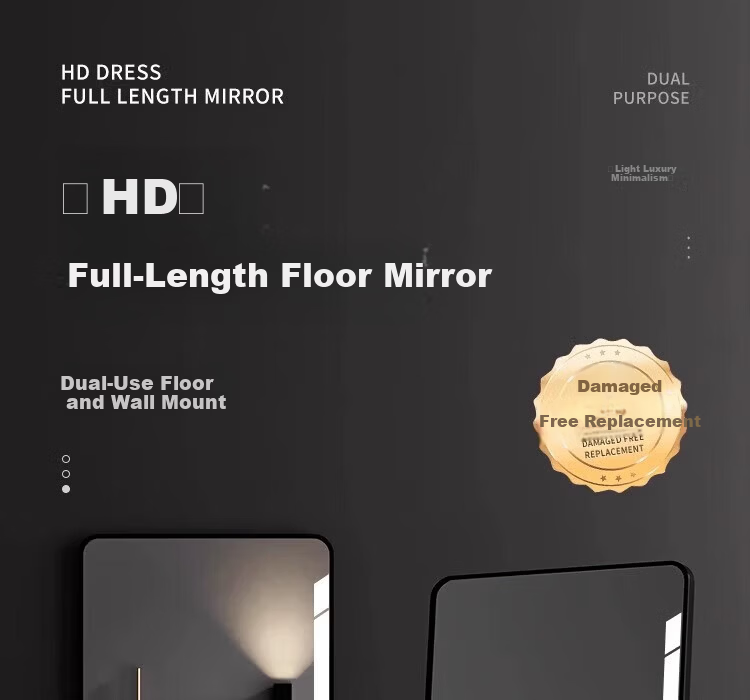 Qiyinge Full-Length Dressing Mirror Floor Mirror Wall-Mounted Fitting Mirror Bedroom Girl Makeup Mirror Bathroom 3D Explosion-Proof Mirror 3