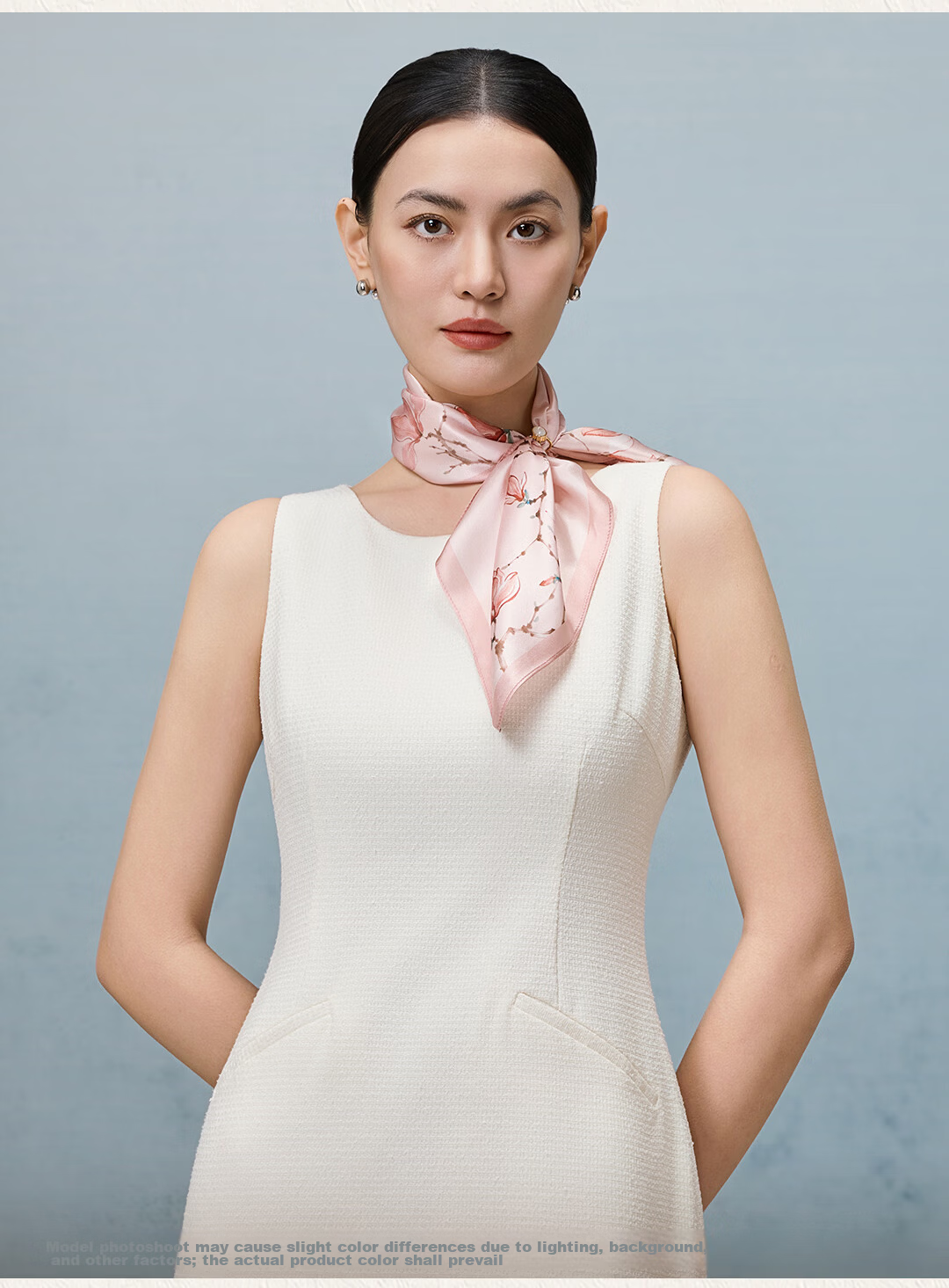 Shanghai Story Spring New Women's 100% Mulberry Silk Small Square Scarf Gift Box for Mom Birthday and Girlfriend Gift 14