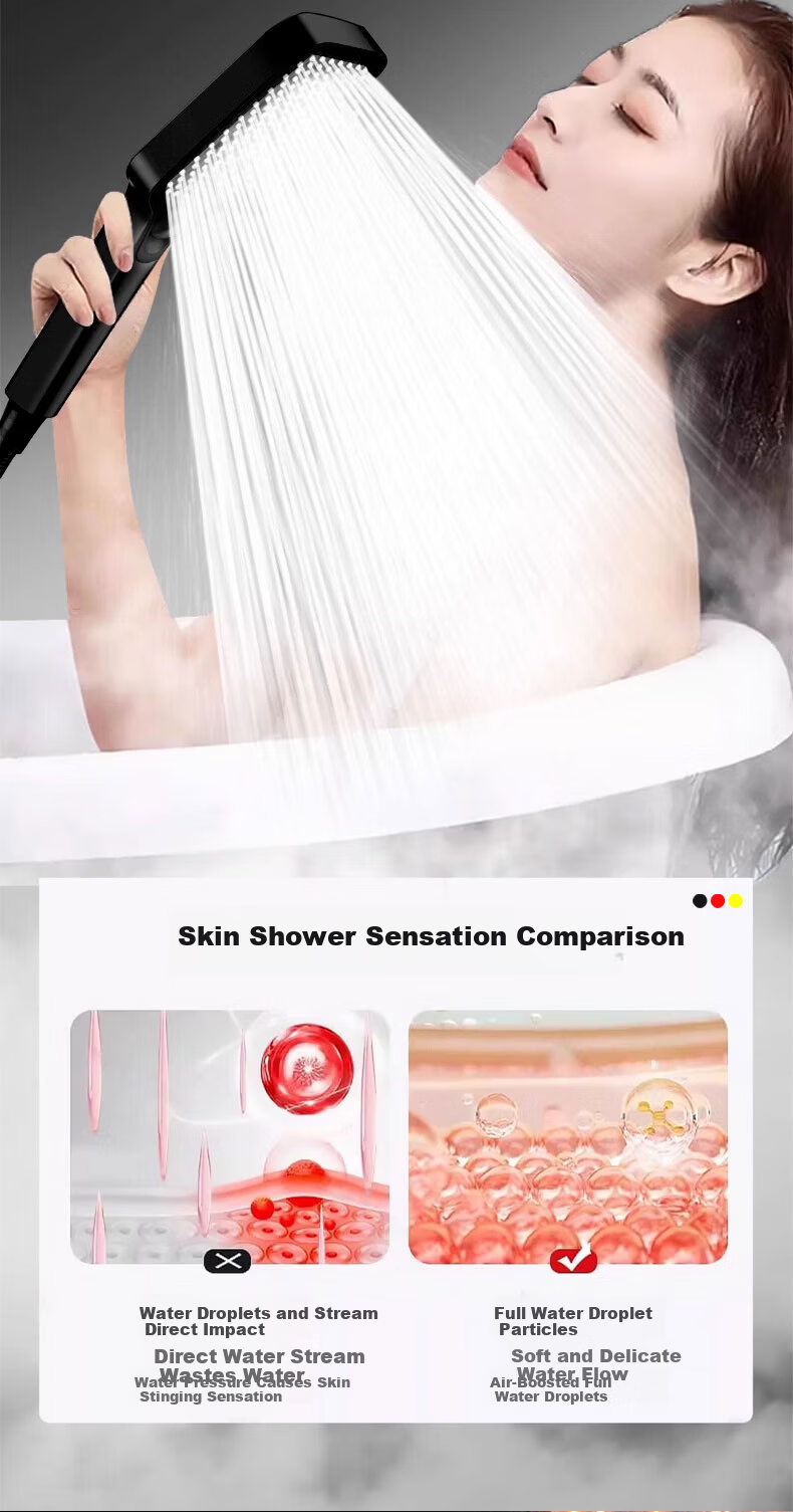 WUZORY [Germany] High-Pressure Shower Head Powerful Bathroom Multi-Function Handheld Shower Sprayer 5