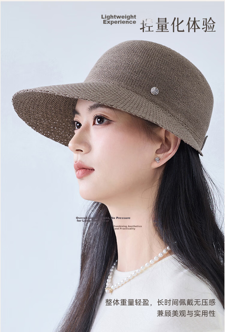 JIUMU Women's Sun Protection Bucket Hat Summer Outdoor Face-Shielding Beach Vacation Hat 5