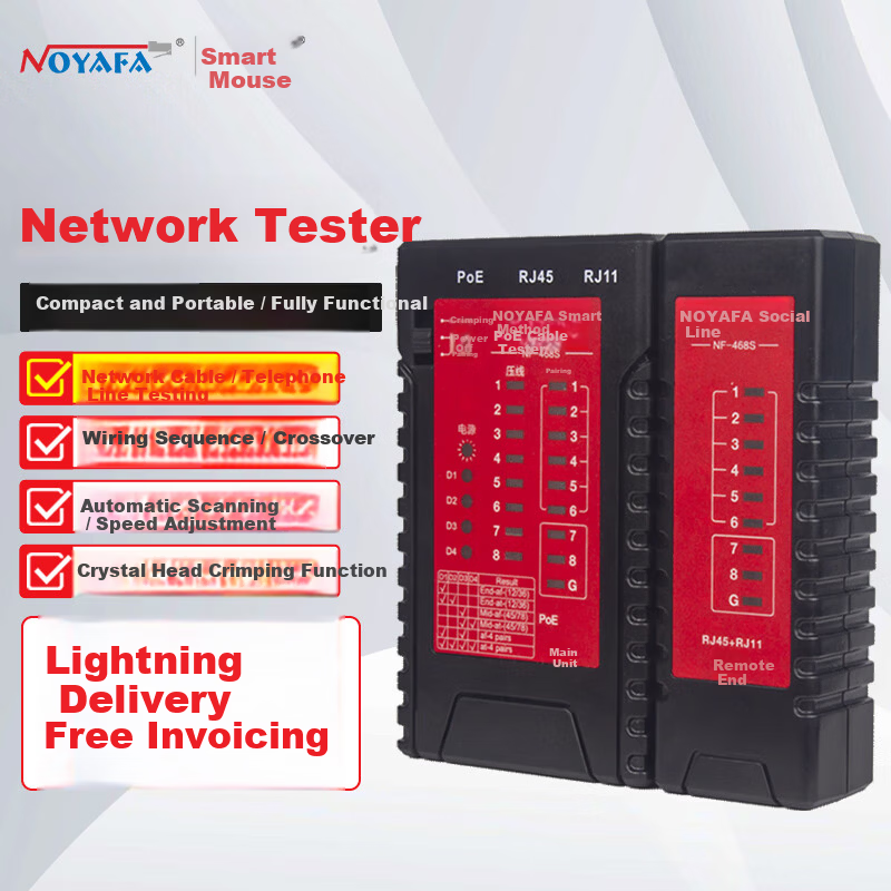 Smart Mouse NF-468S Network Cable Tester Multifunction Wire Tester Computer Network RJ45 Telephone Line Engineering Kit