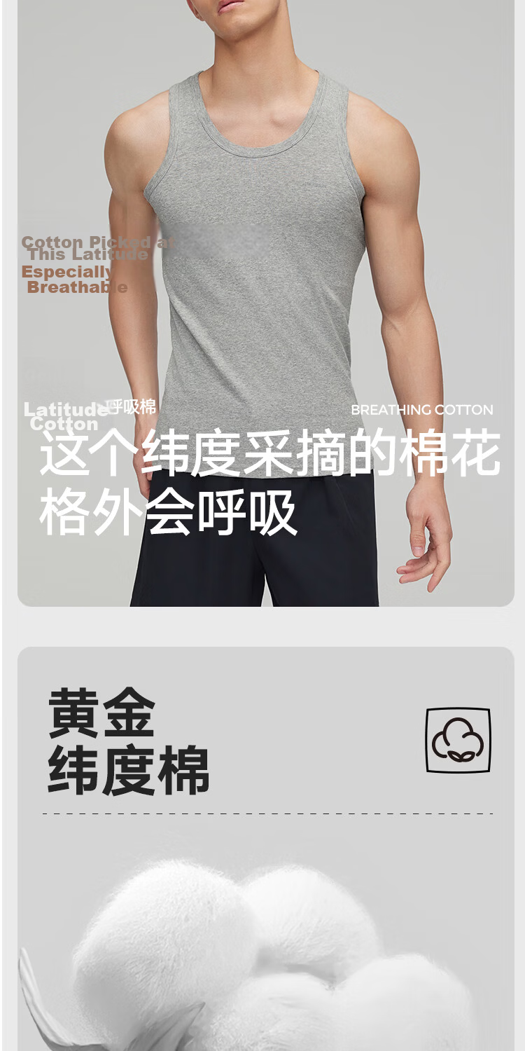 HLA Men’s Cotton Sleeveless Vest, Breathable Basic Thin Undershirt, 2-Pack 2
