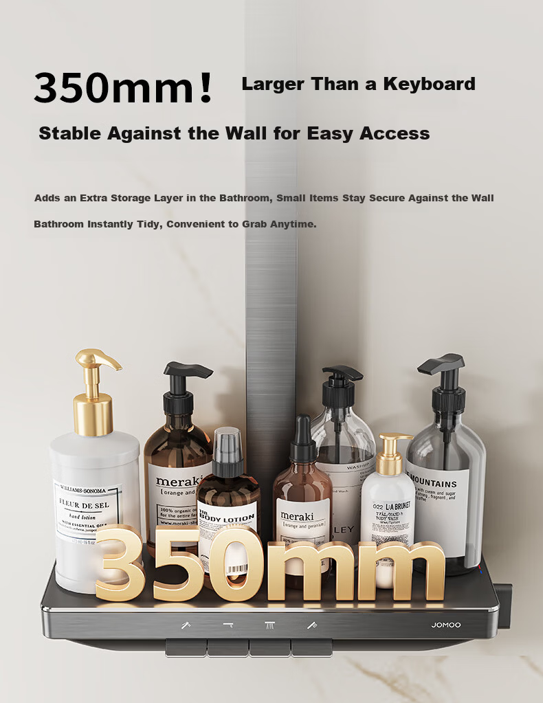 JOMOO Piano Key Storage Square Tube Top Spray Handheld Dual Anti-Scale Shower Set 36694 White 20