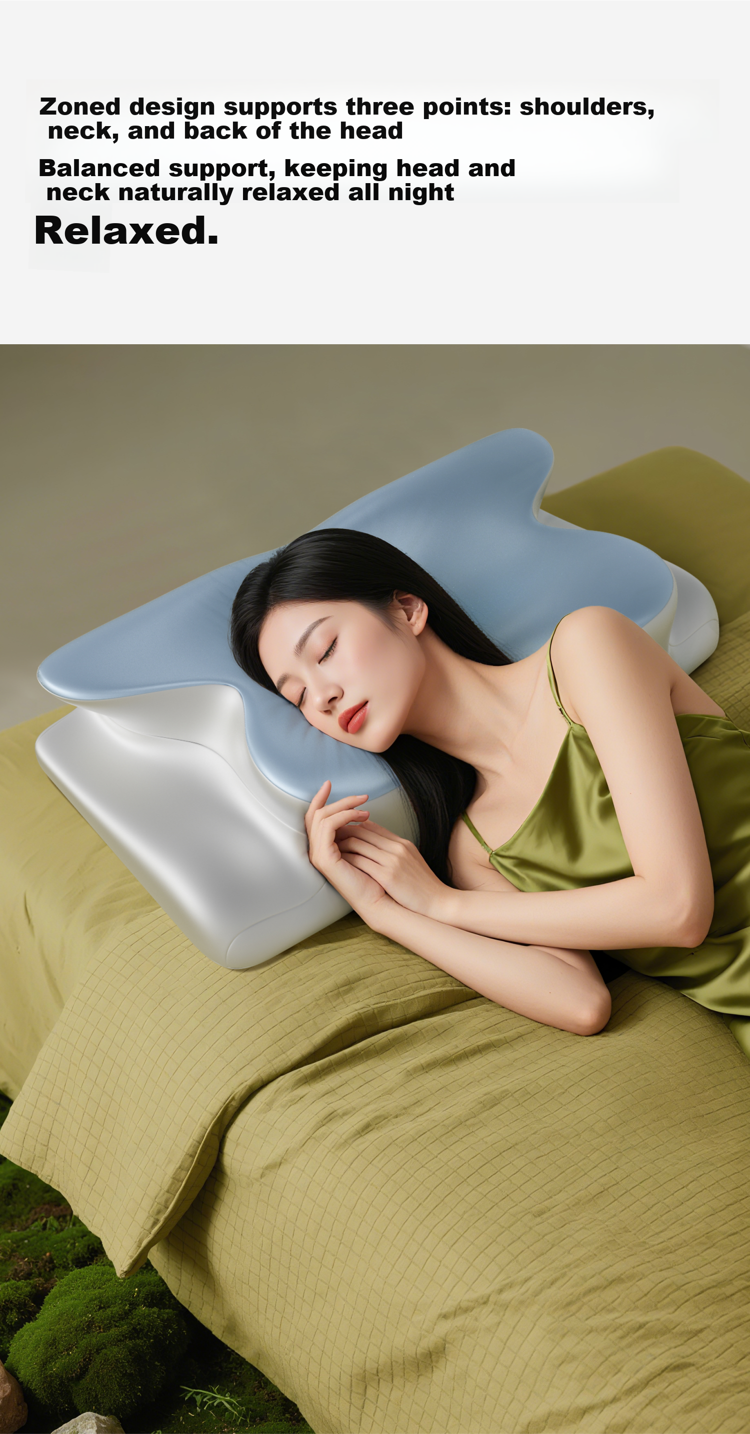 Jingyan Memory Foam Neck Pillow Ergonomic Butterfly Shape Cervical Spine Pillow for Deep Sleep Adult Side Sleep 2