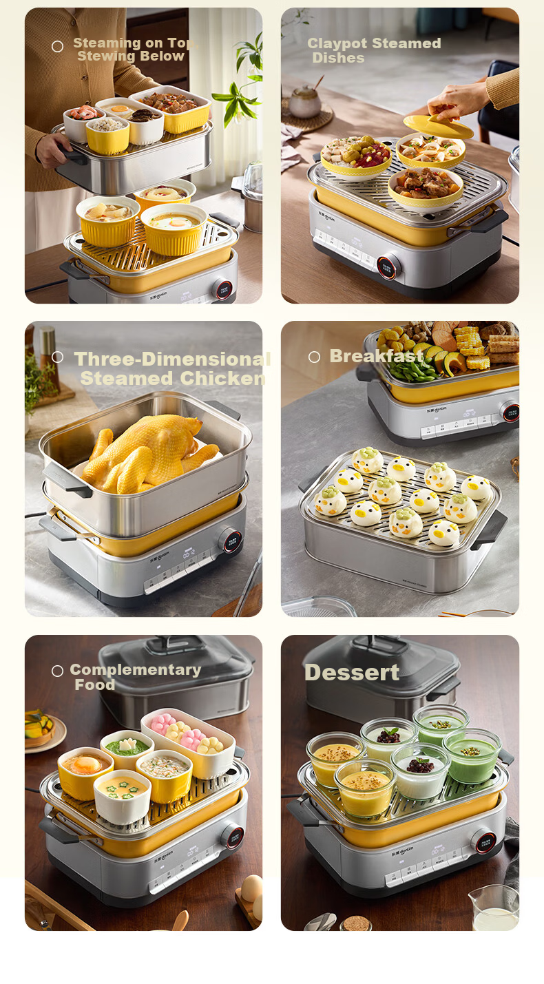 Donlim 20L Stainless Steel Electric Steamer Multi-Function Cooker 3-in-1 Steaming, Stewing, Boiling Electric Hot Pot DL-1007 17