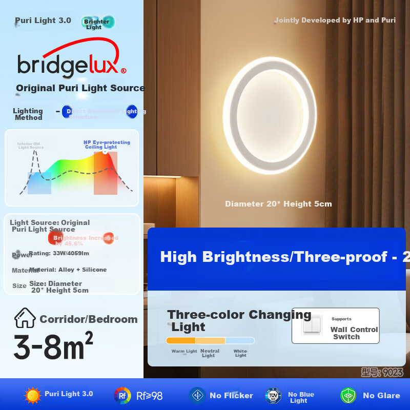 HP Eye Protection Wall Lamp Bedside Lamp LED Modern Minimalist Living Room Background Wall Light Stairway Corridor Lighting Fixture