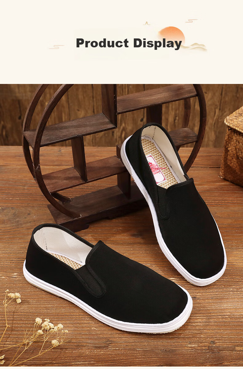 Hengyuanxiang Old Beijing Cloth Shoes Men Spring Summer Breathable Non-slip Work Shoes Black Cloth Shoes Official Flagship Store Black 40 3