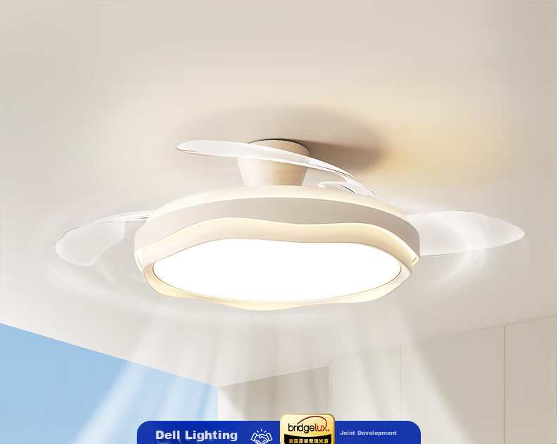Dell Fan Light Pure Eye Protection Invisible Ceiling Fan Light LED Cream Style Zhongshan Lighting Dining Bedroom Light with Installation Included 1