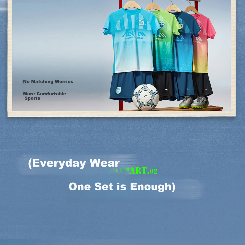 Anta Kids Boys Football Match Set 2026 Summer Breathable Youth Jersey Short Sleeve Shorts A52622203 24