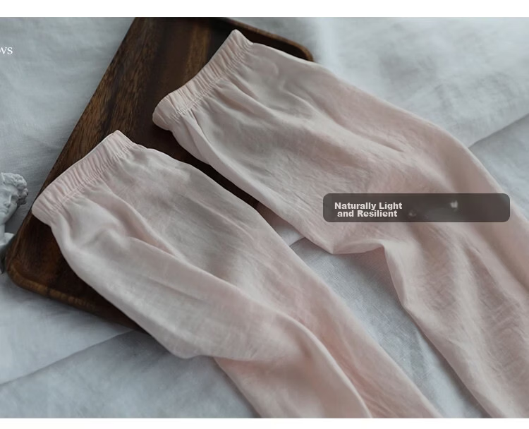 Lagur Natural Close Japanese Tencel Linen UV Protection Large Size Cooling Arm Sleeves for Women Summer Loose Sleeve Covers Water Dew Pink 5