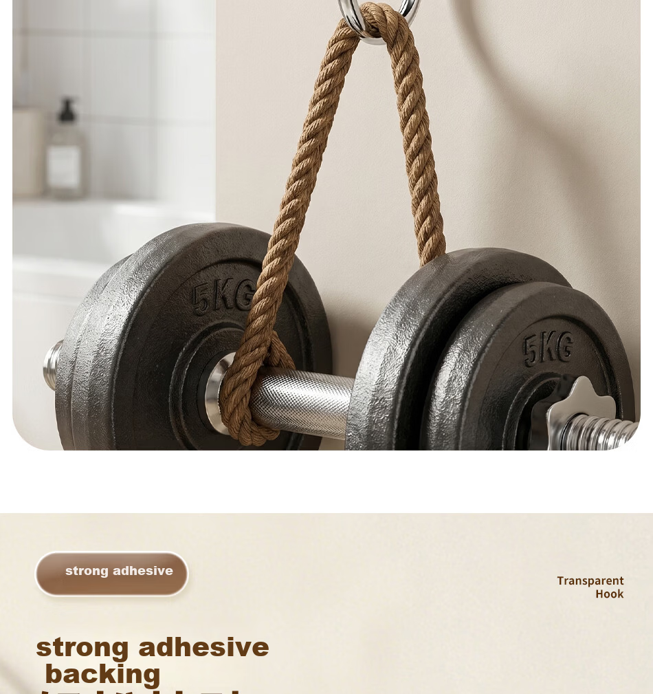 Jinsenquan Strong Adhesive No-Drill Wall Hooks, Damage-Free Dormitory Wall Hanging Hooks, Heavy-Duty Adhesive Hooks, Pack of 10 7