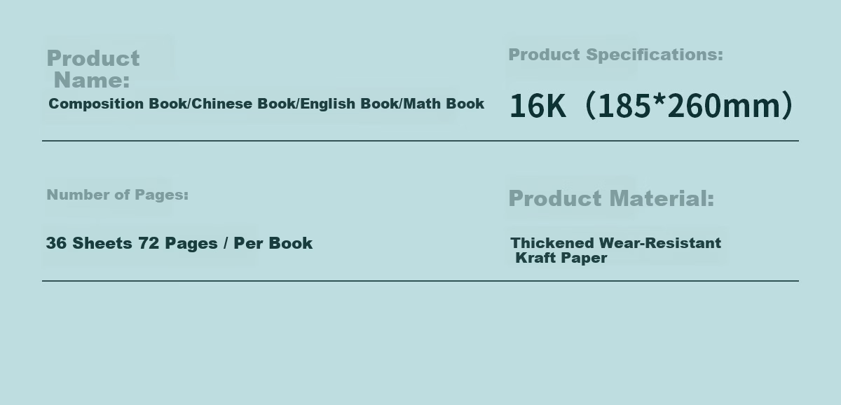 Liupin Academy Workbook Set 10pcs 16k Primary School Grade 3 Exercise Books for Homework Practice Notebooks for Grades 4-6 Kraft Paper Chinese Composition Books Junior High School Students Character W 12