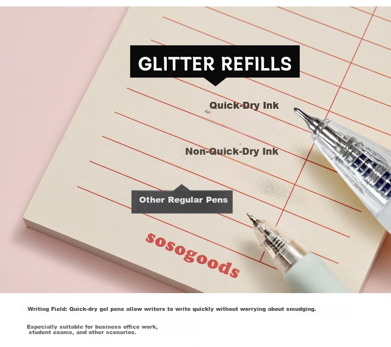 Monami CS Retractable Gel Pen Refills Dual Ballpoint Smooth Quick-Dry 0.5mm Black 20-Pack 02116T01 4