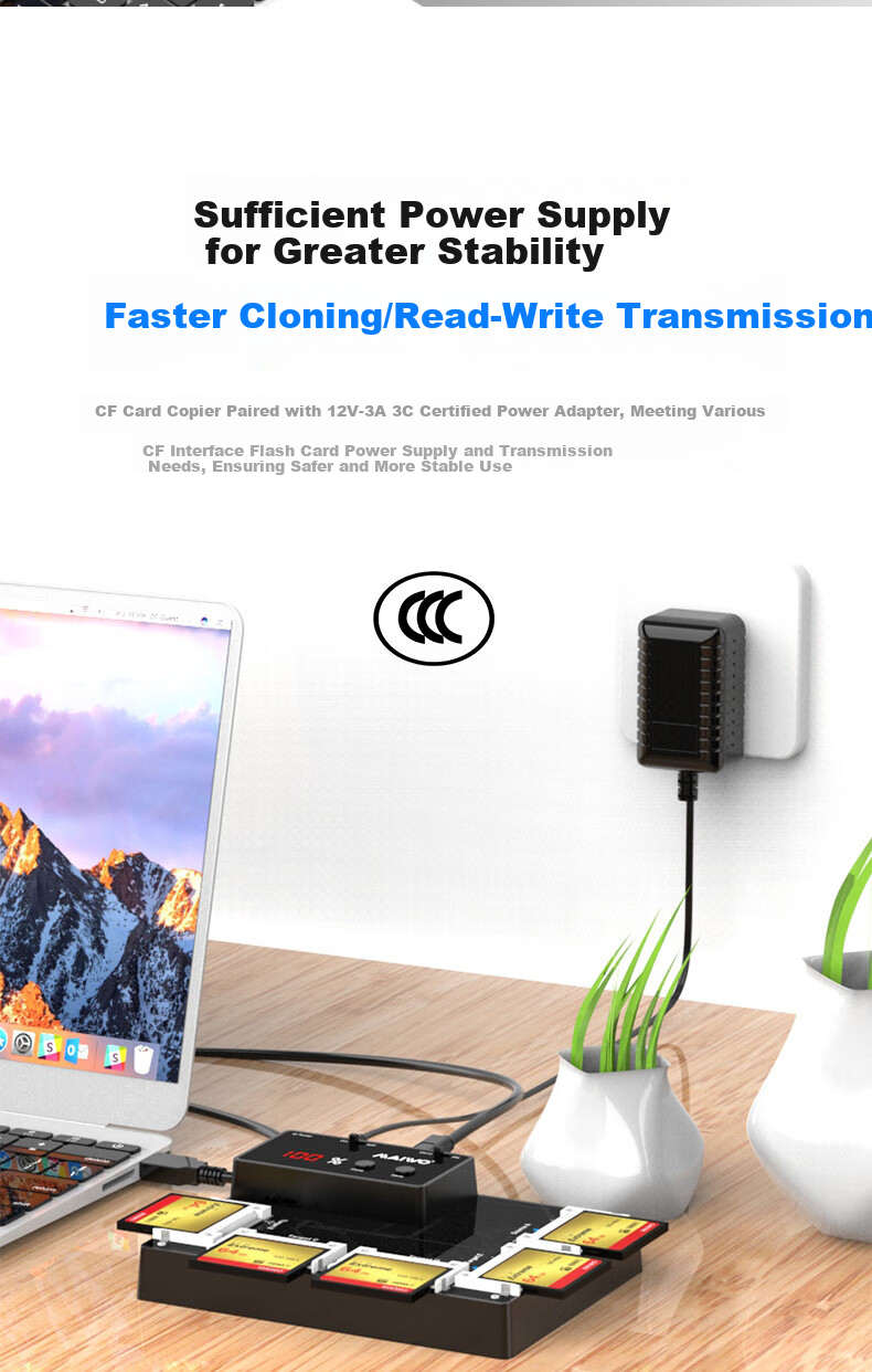 MAIWO CF Card Reader Storage Card Hard Drive Dock Hard Drive Enclosure Hard Drive Duplicator Camera Five-Bay Storage Card Duplicator Reader Writer Dock K3015CF 8