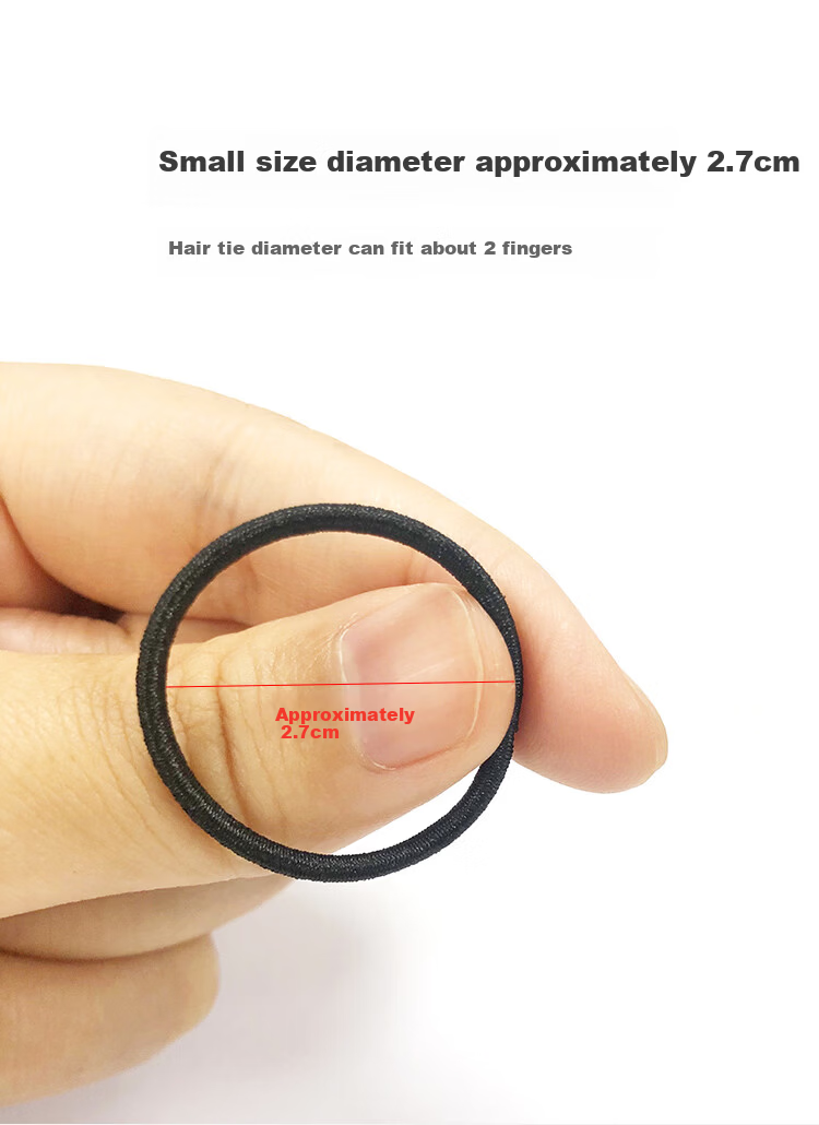 MEIFUYU Small Thumb Hair Ties 200pcs High Elasticity Children's Black Hair Bands WH7216 3