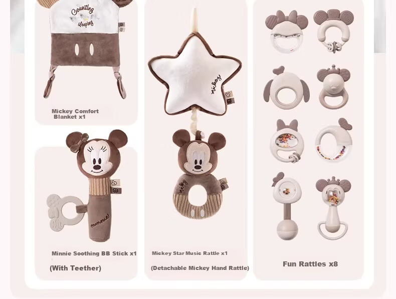 Disney Newborn Welcome Gift Box Baby Rattle Toy Soothing 0-12 Months Infant Month Celebration Children's Day Gift 8