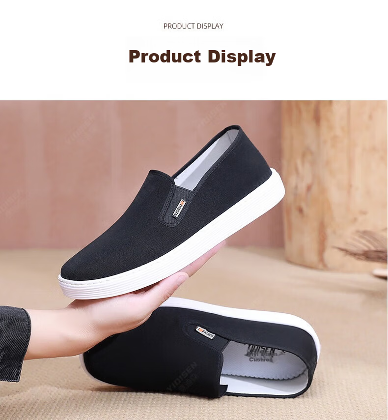 Yidisen Air Ultra-Light Official Authentic Old Beijing Cloth Shoes Men Lightweight Soft Sole Non-Slip Black Size 40 8