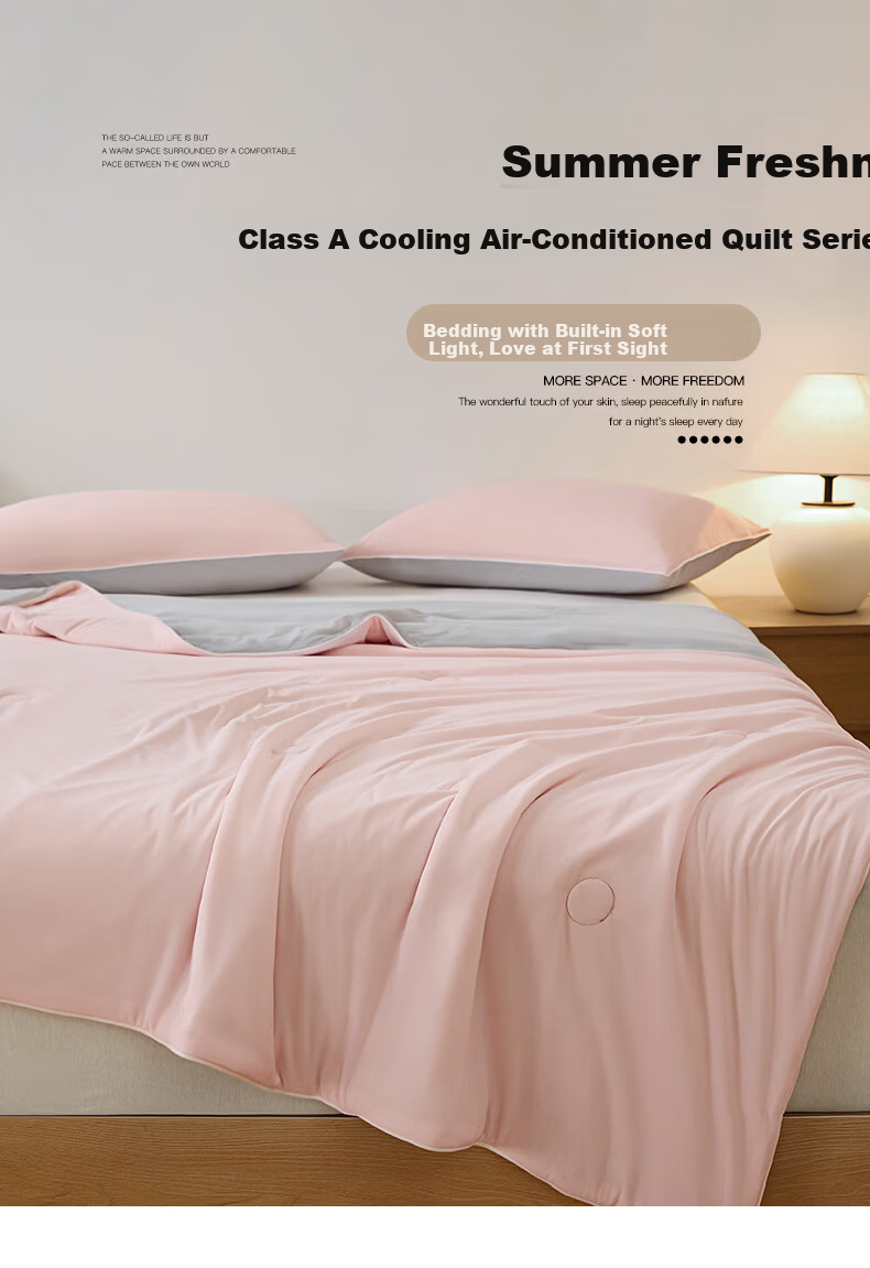 MUJI Class A Cooling Ice Silk Summer Quilt Lightweight Washable Single Dormitory Air Conditioning Blanket 1.5x2m 1