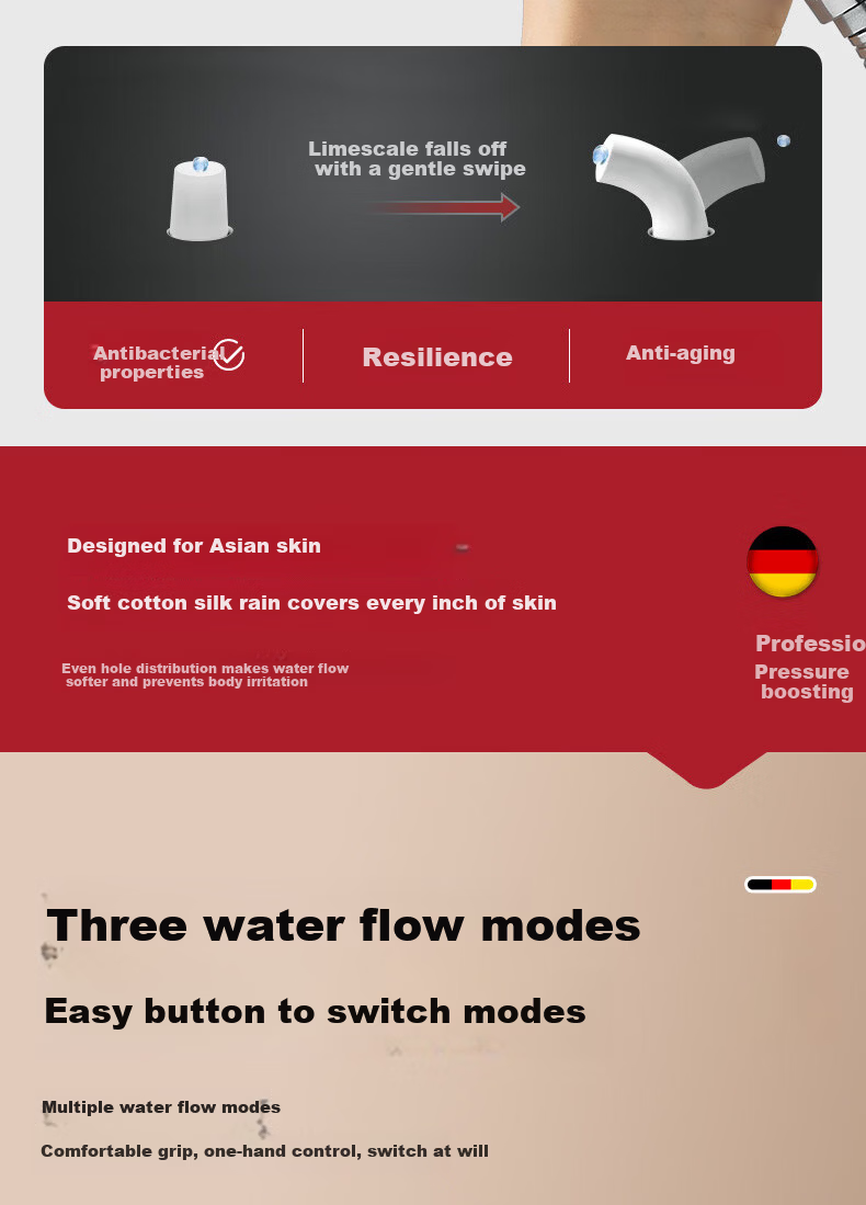 HOMK German Shower Faucet Mixer Valve Bathroom Hot and Cold Water Mixer Valve Bath Mixer Valve 7