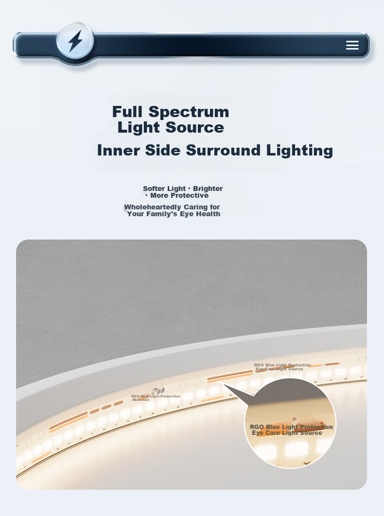 ASUS Lighting AI Voice Smart Full-Spectrum Bladeless Fan Light Ceiling Screen Display Minimalist Invisible Oscillating Fan Light for Bedroom and Dining Room 10