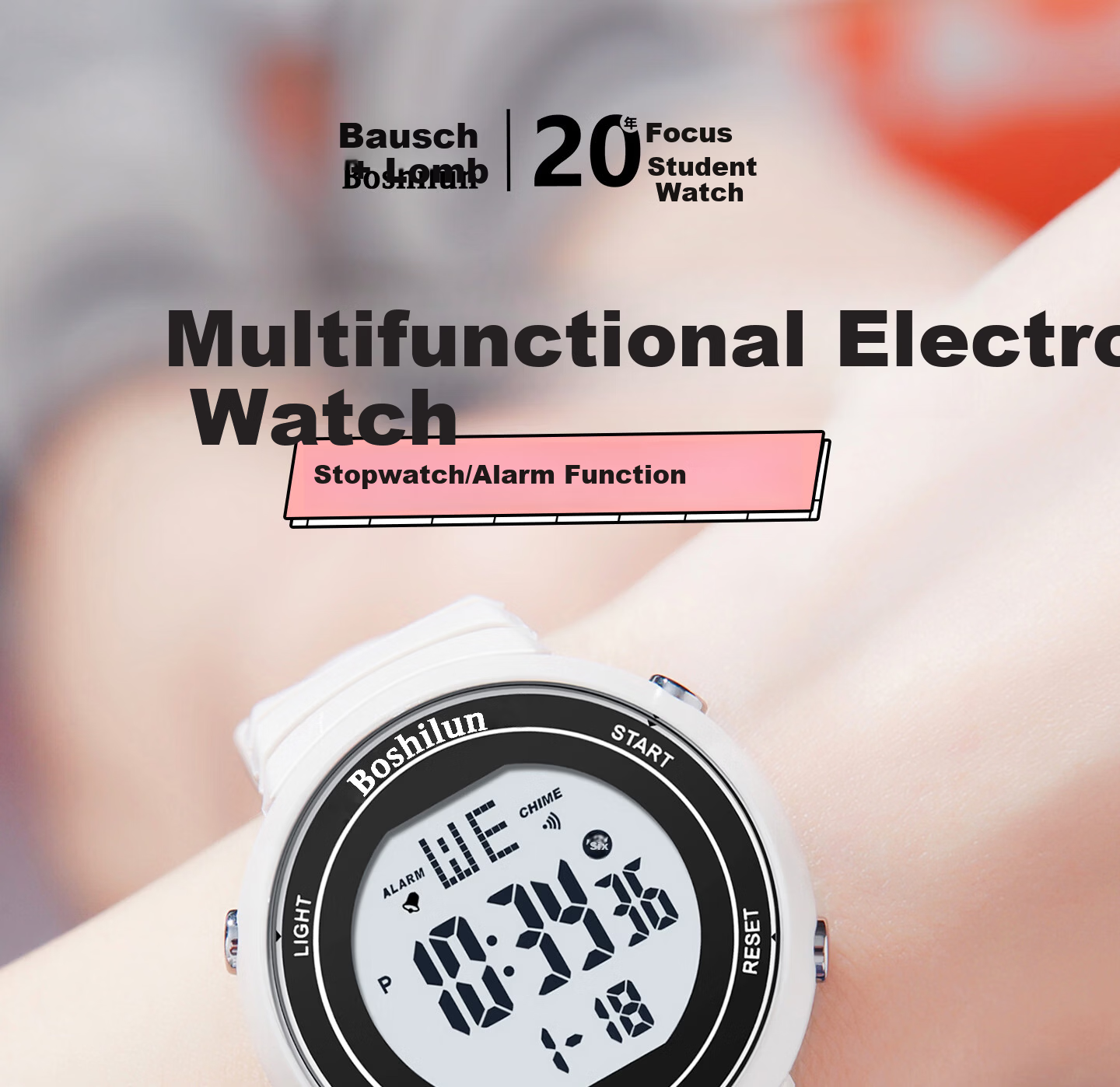 Bausch & Lomb Student Electronic Watch for Girls, High School and Middle School, Alarm Clock, Sports Watch, Multifunctional, Luminous, Waterproof, 2026 New Model 3